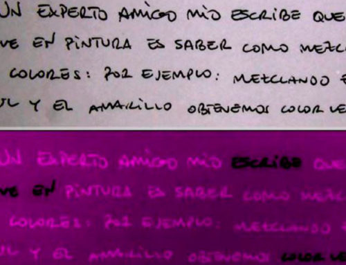 DISCRIMINACIÓN DE TINTAS MEDIANTE RADIACIONES Y FRECUENCIAS CON DISTINTAS LONGITUDES DE ONDA